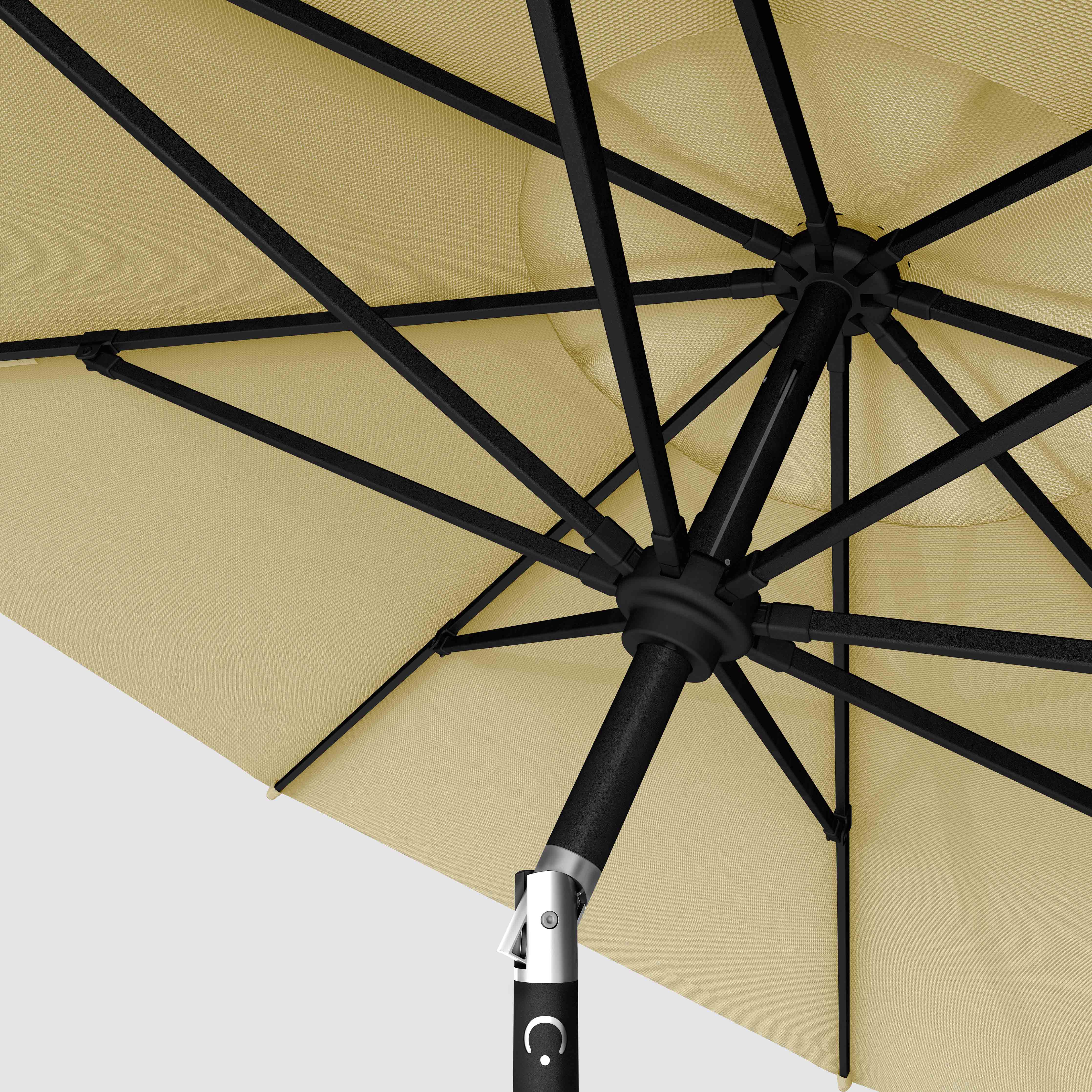 8ft-10ft Auto Tilt Sunbrella Patio Umbrella, Fiberglass Ribs, Aluminum  Pole, Wind Resistant
