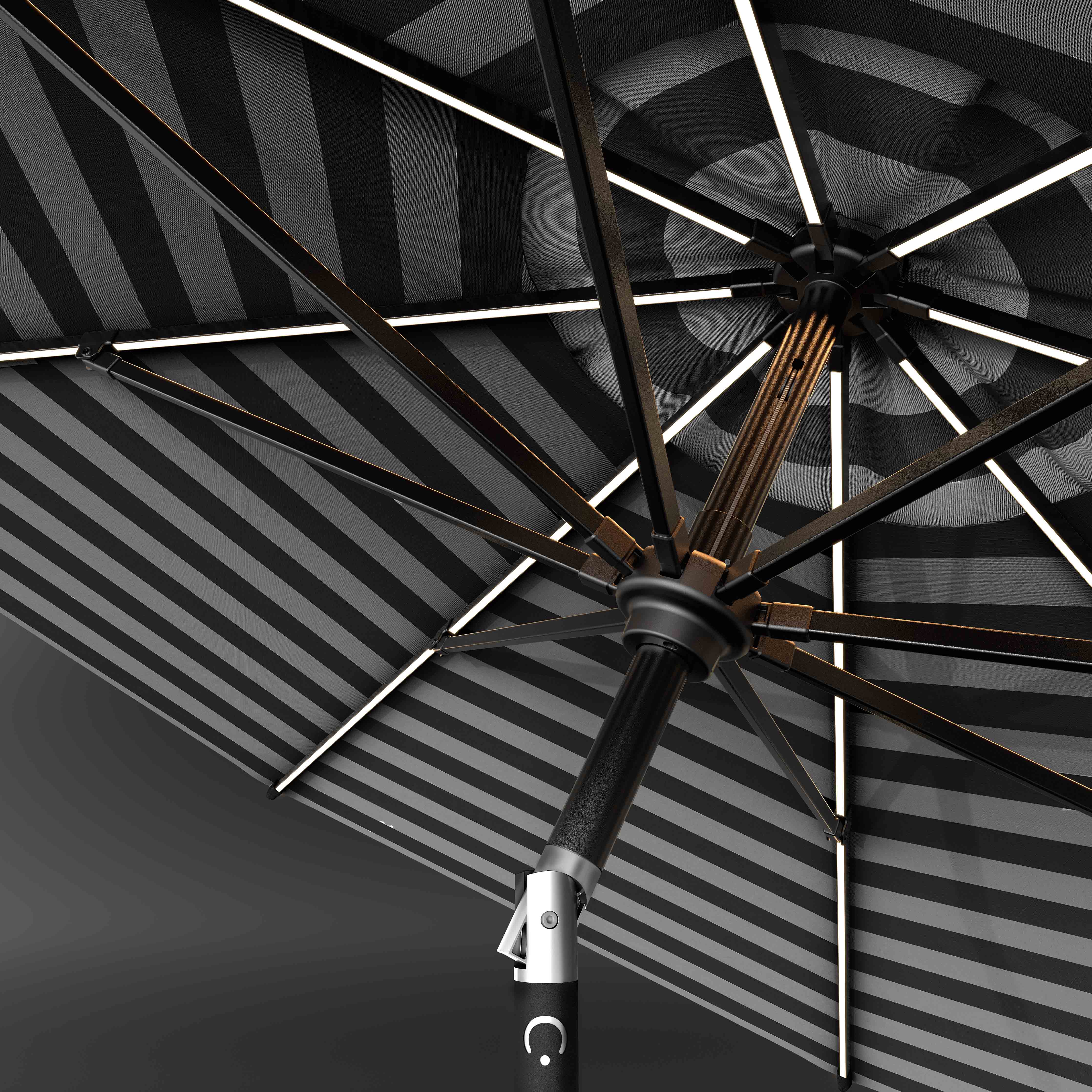 The LED Swilt™ - Sunbrella negro y gris