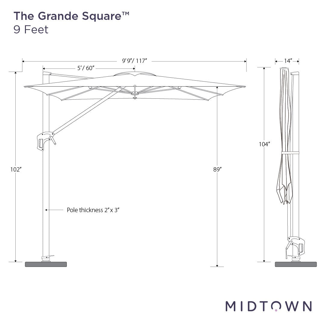 The Grande Square™ - Terylast Gris Jaspeado