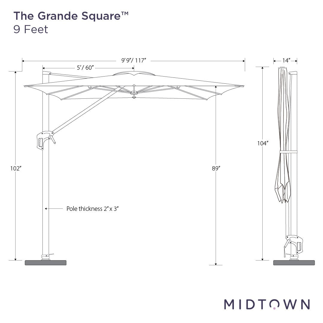 Grande Square™ - Sunbrella Spectrum Carbono